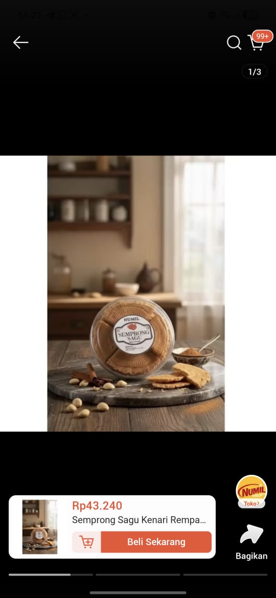 Semprong Sagu kenari Rempah Numil by nunu bakery kering renyah premium