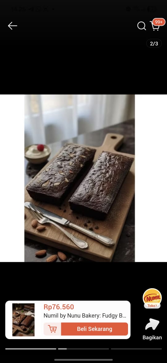 Numil by nunu Bakery : Fuddy Brownies Lumer premium Cokelat  enak